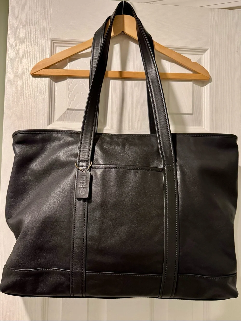 Coach Black Leather Tote Bag